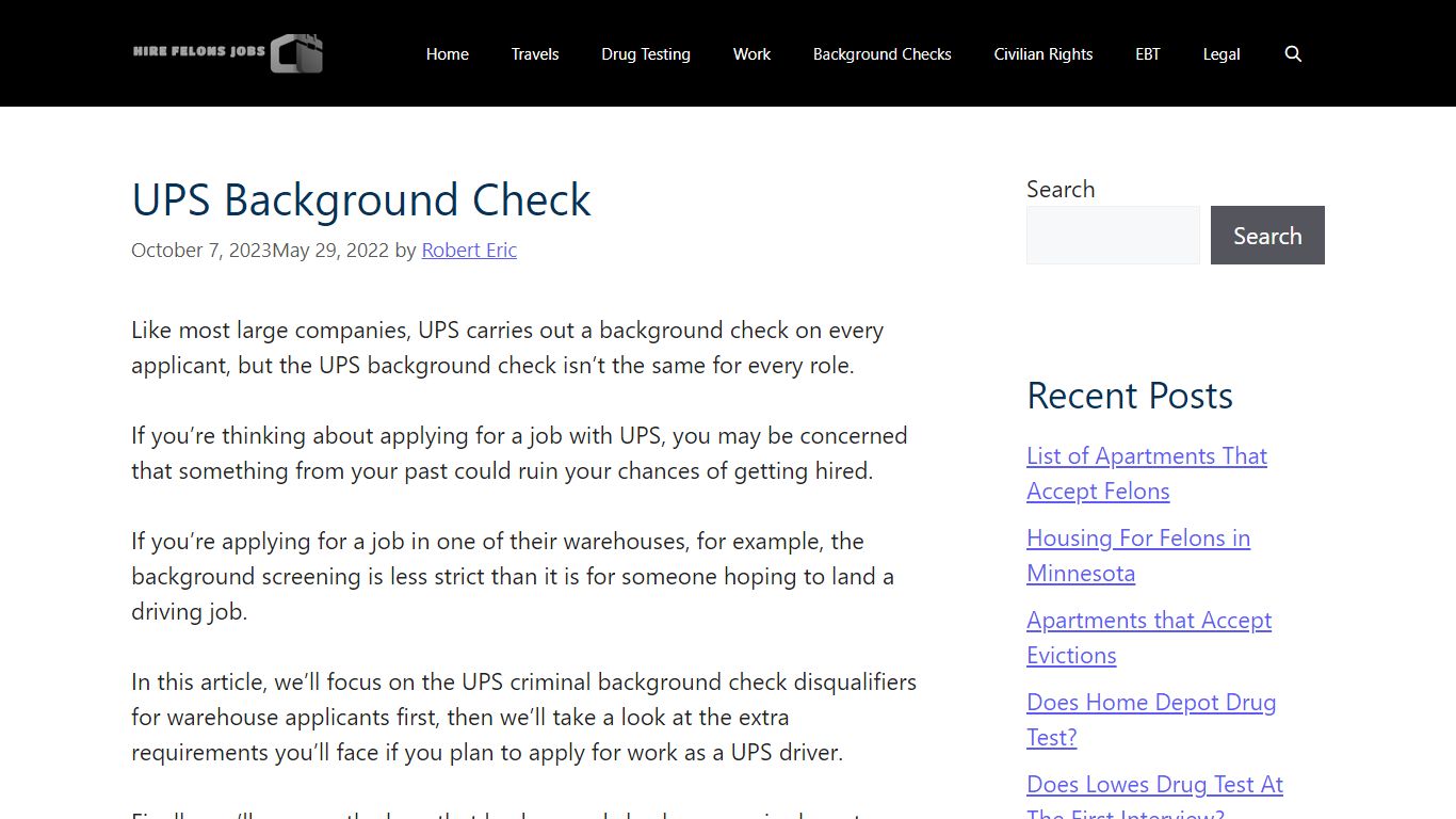 UPS Background Check Disqualifiers 2023 - How It Works - Hire Felons