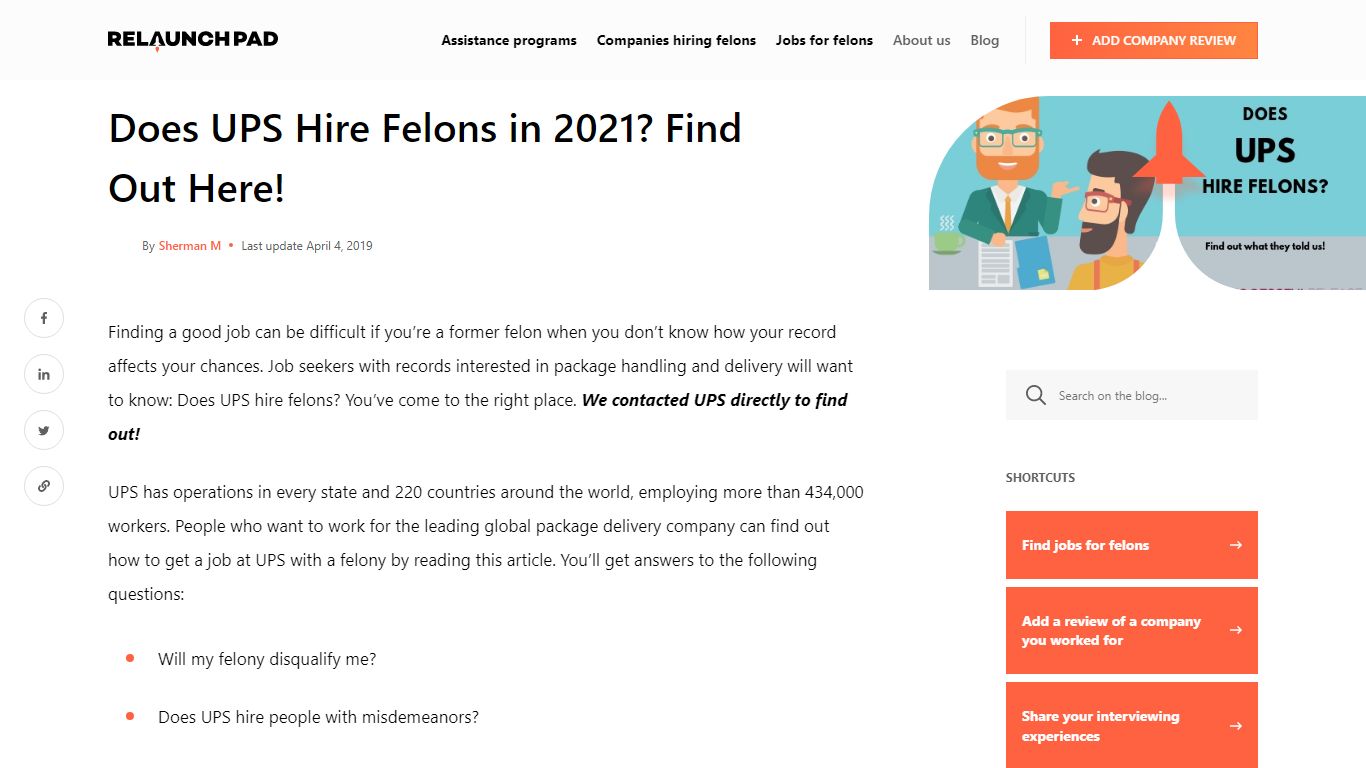Does UPS Hire Felons in 2021? Find Out Here! - Relaunch Pad