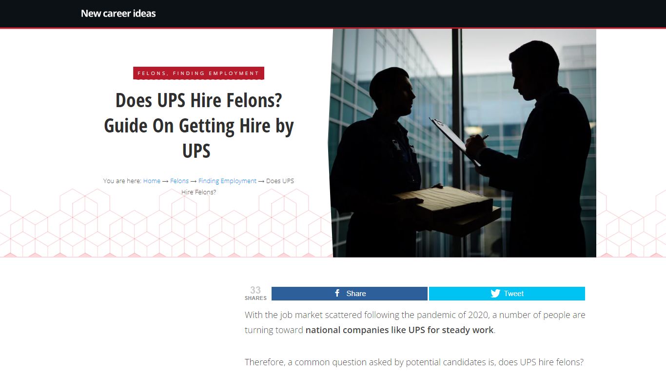 Does UPS Hire Felons? Guide On Getting Hire by UPS - New Career Ideas
